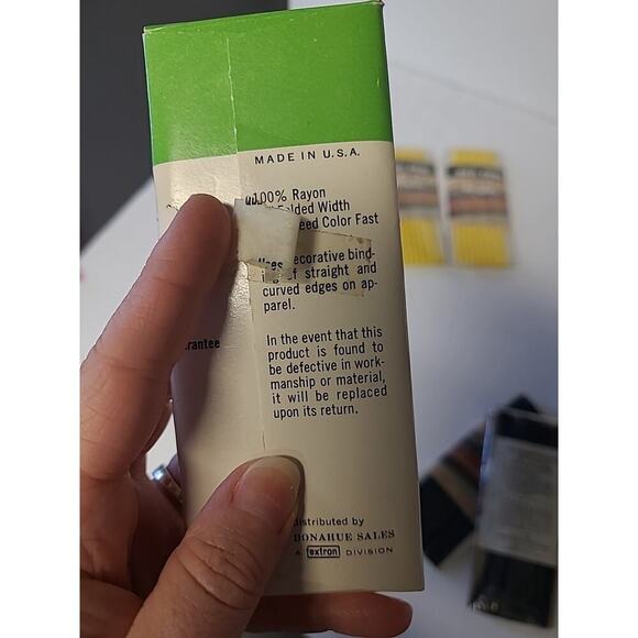 Lot of 7 NEW Vintage Wrights + 1 Talon Bias Tape Maxi Piping Blue White Yellow - Picture 9 of 10